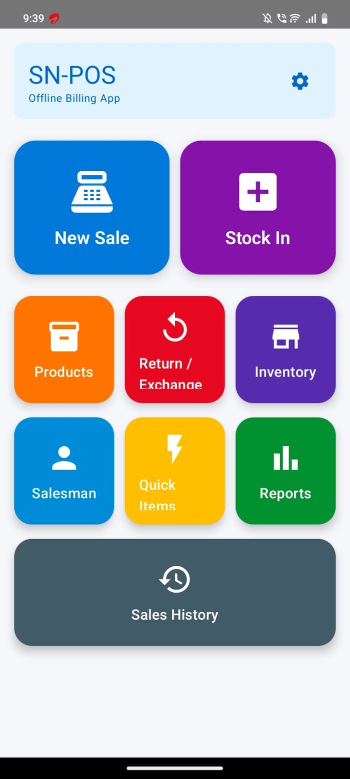 SN-POS actual app screen